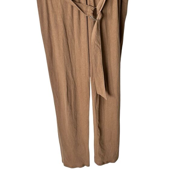 ATM Anthony Thomas Melillo L High Torsion  OAO Sahara Cotton Tan Belted Jumpsuit - Picture 6 of 11